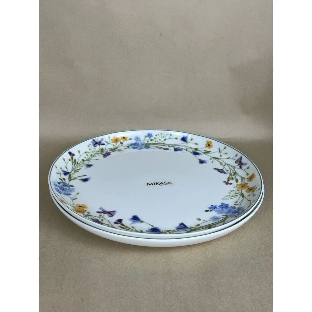 2 NWT Mikasa Spring Floral Quinn House of Turnoursky Dinner Plate 11” Bone China